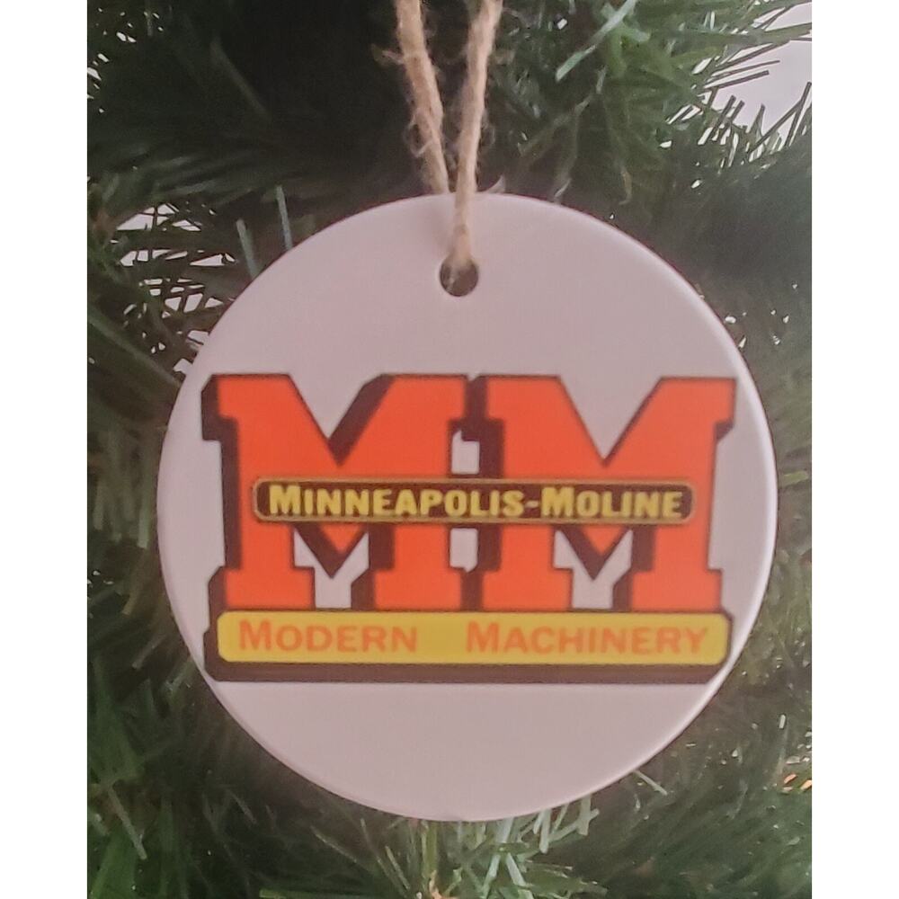 Minneapolis Moline Logo Christmas Country Round Ceramic Christmas Ornament